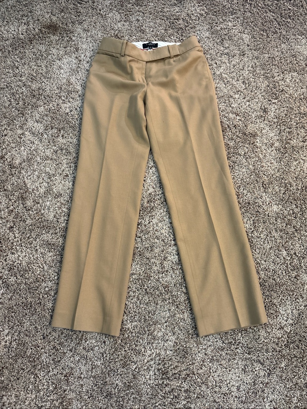Talbots Women's Tan Wool Straight-Leg Trousers